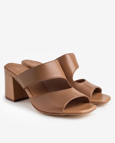 MIA FIRENZE μαύρα δερμάτινα mules