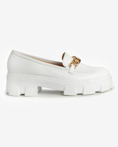 moustakis λευκά δερμάτινα loafers