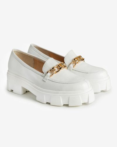 moustakis λευκά δερμάτινα loafers