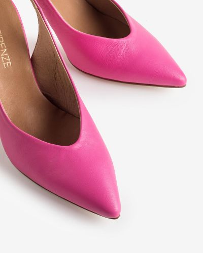 MIA FIRENZE φούξια δερμάτινες slingback γόβες