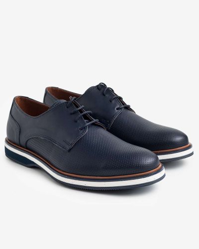 FENTINI navy δερμάτινα oxfords