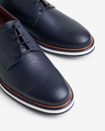FENTINI navy δερμάτινα oxfords
