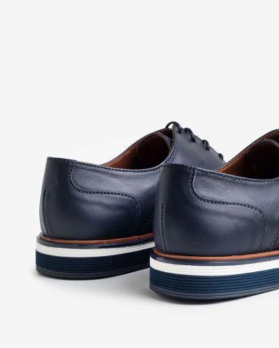 FENTINI navy δερμάτινα oxfords