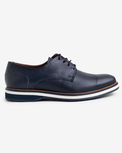 FENTINI navy δερμάτινα oxfords
