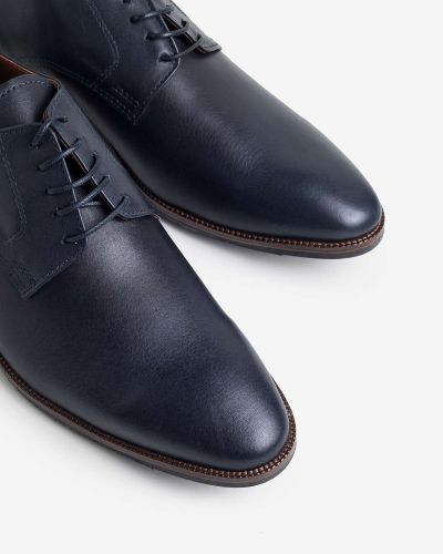 FENTINI μπλε δερμάτινα oxfords