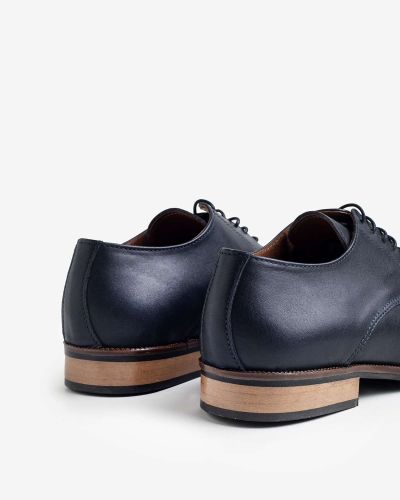 FENTINI μπλε δερμάτινα oxfords