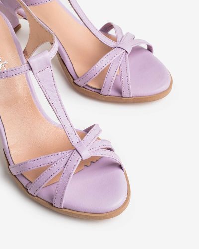 moustakis lilac leather sandals