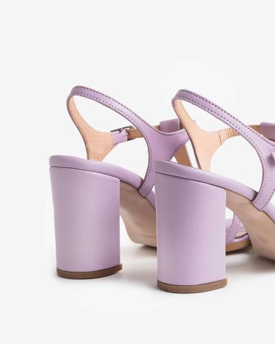 moustakis lilac leather sandals