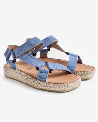 FABIOLAS σιέλ suede flatform σανδάλια