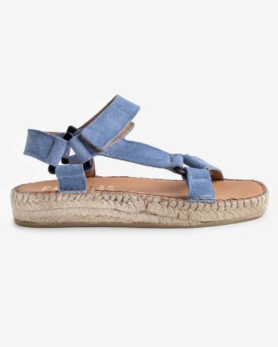 FABIOLAS σιέλ suede flatform σανδάλια
