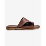 moustakis tan leather flat sandals
