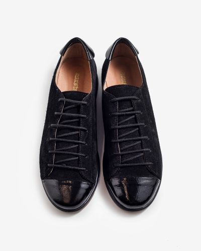 moustakis μαύρα suede sneakers