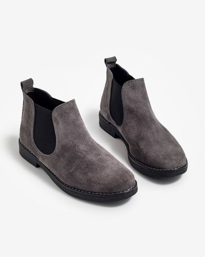 moustakis γκρι suede chelsea μποτάκια