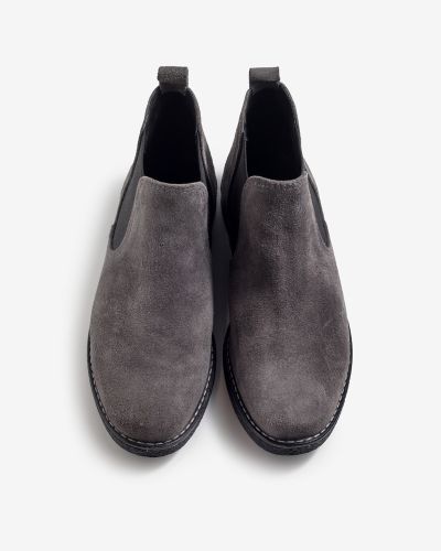 moustakis γκρι suede chelsea μποτάκια