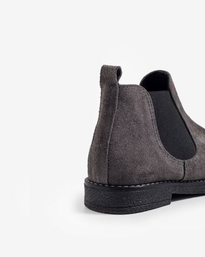 moustakis γκρι suede chelsea μποτάκια