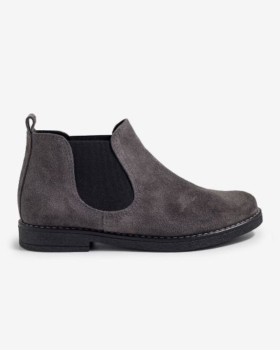 moustakis γκρι suede chelsea μποτάκια