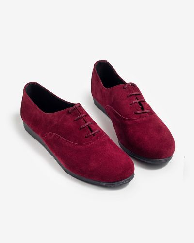 moustakis μπορντώ suede oxfords