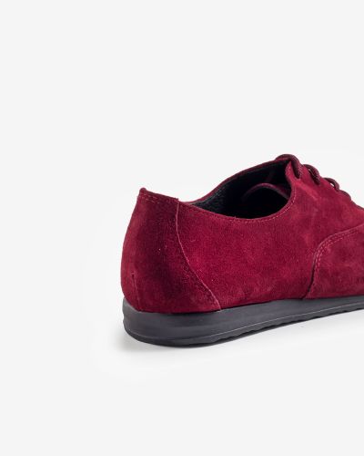 moustakis μπορντώ suede oxfords