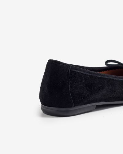 moustakis black suede ballerinas