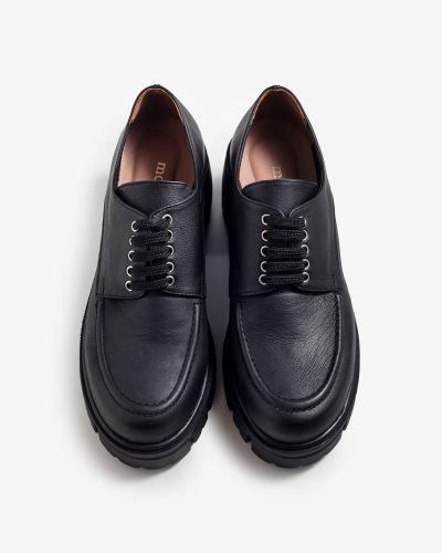 moustakis μαύρα δερμάτινα oxfords