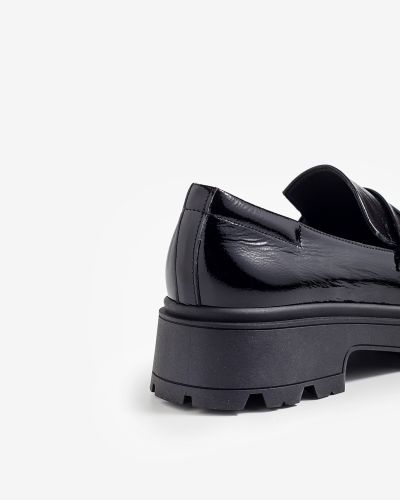 moustakis μαύρα δερμάτινα λουστρίνι loafers