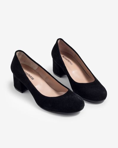 moustakis μαύρα suede γοβάκια