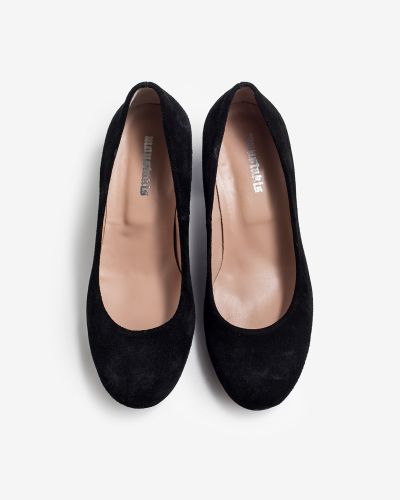 moustakis black suede slippers