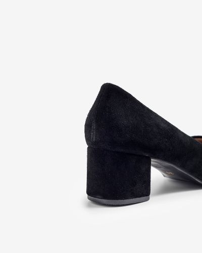 moustakis black suede slippers