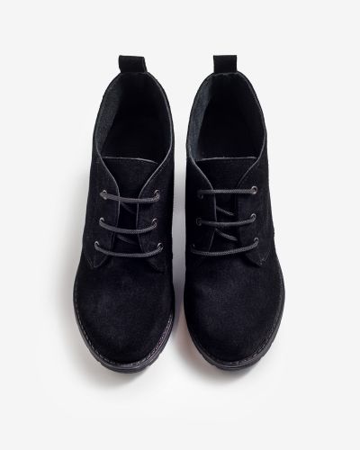 moustakis black suede boots with laces