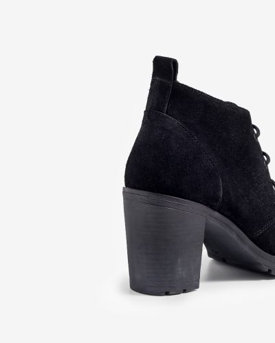 moustakis black suede boots with laces