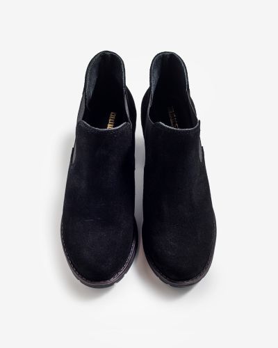 moustakis μαύρα suede chelsea μποτάκια