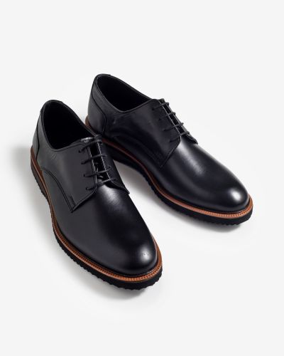 FENTINI μαύρα δερμάτινα oxfords