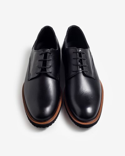 FENTINI μαύρα δερμάτινα oxfords