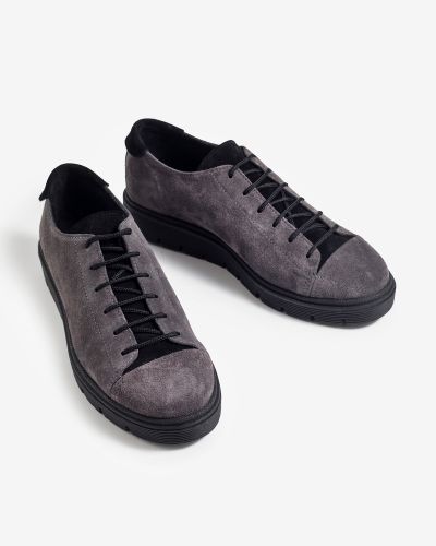 moustakis γκρι suede sneakers