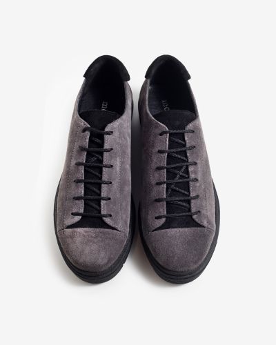 moustakis γκρι suede sneakers