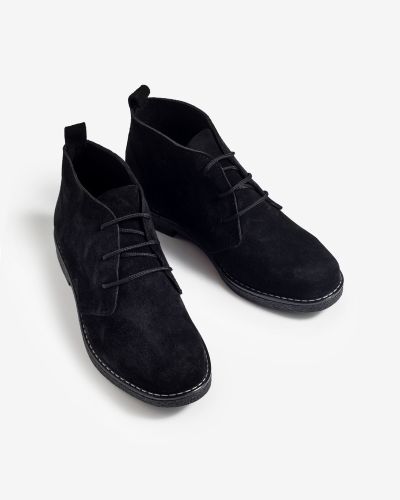 moustakis μαύρα desert suede μποτάκια