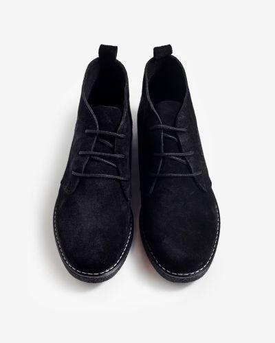moustakis μαύρα desert suede μποτάκια