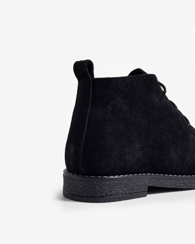 moustakis μαύρα desert suede μποτάκια