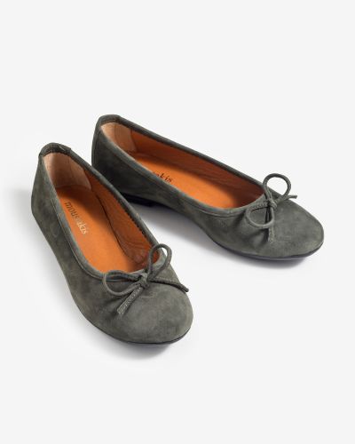 moustakis λαδί suede μπαλαρίνες
