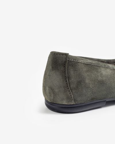 moustakis olive oil suede ballerinas