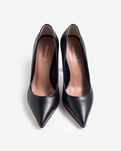 moustakis black leather pumps