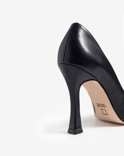 moustakis black leather pumps