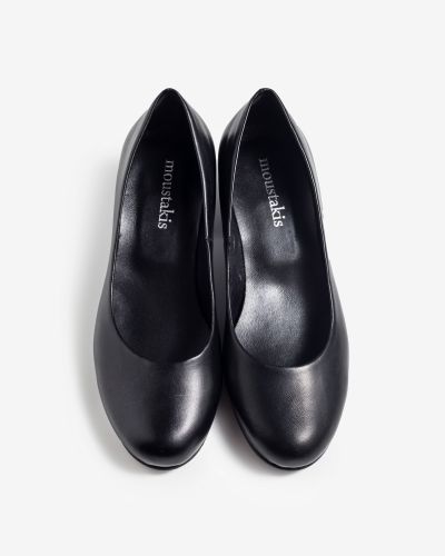 moustakis black leather slippers