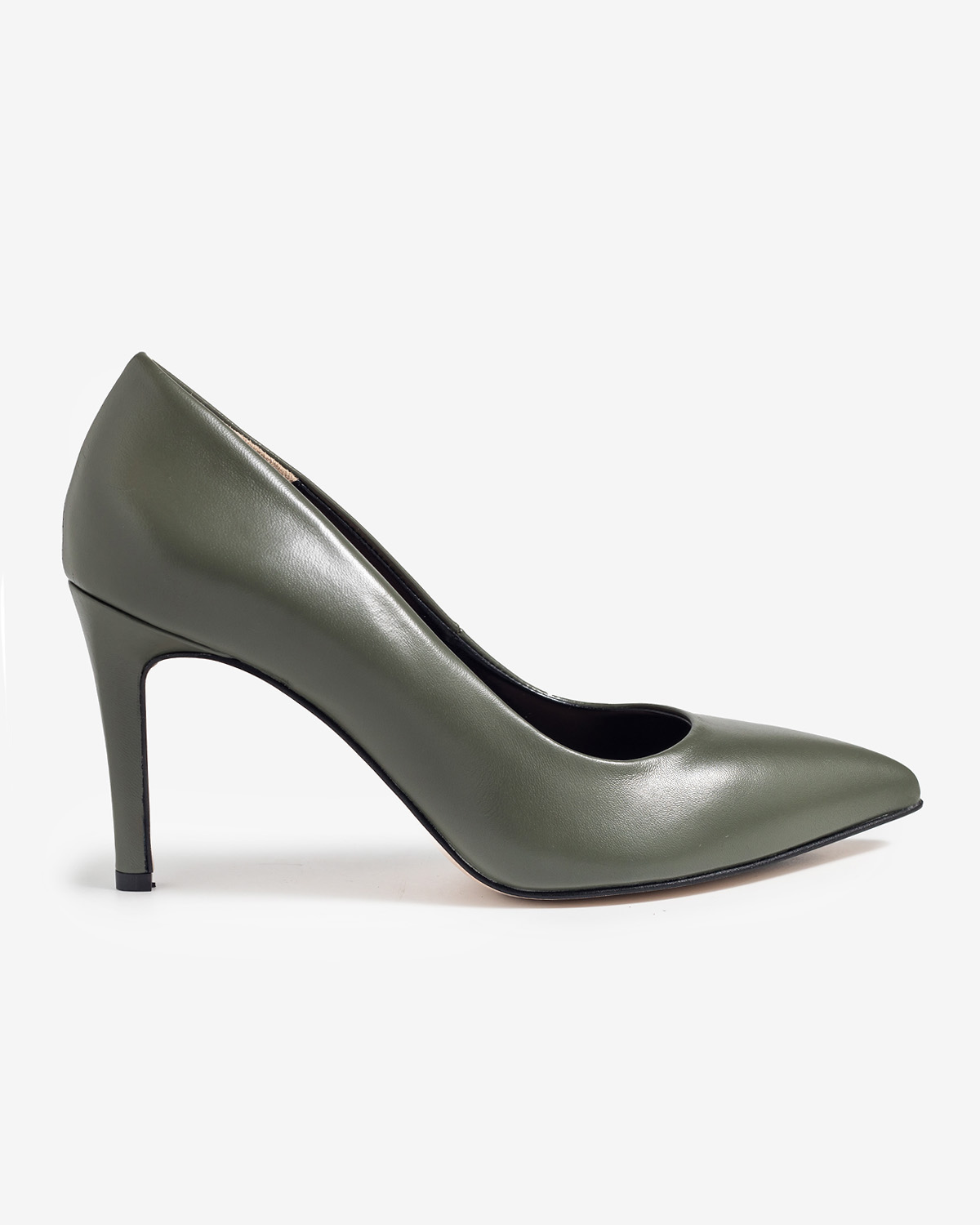 moustakis olive leather pointed pumps moustakis olive leather pointed pumps