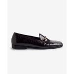 moustakis σκούρο καφέ κροκό δερμάτινα loafers