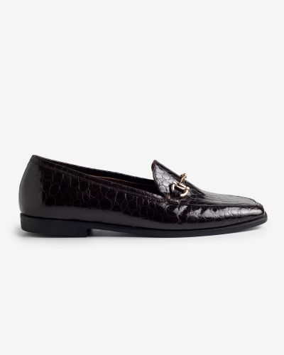moustakis σκούρο καφέ κροκό δερμάτινα loafers