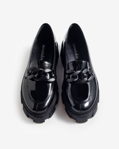 moustakis μαύρα λουστρίνι loafers