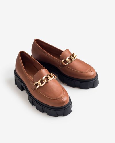 moustakis ταμπά δερμάτινα loafers