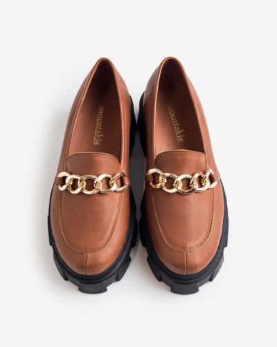 moustakis ταμπά δερμάτινα loafers