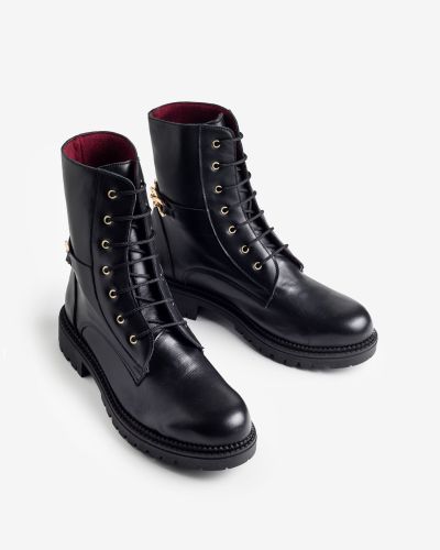 moustakis black leather boots